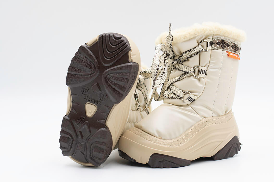 DEMAR Baby Kids Snow Winter Boots Woollen Fur - Cream