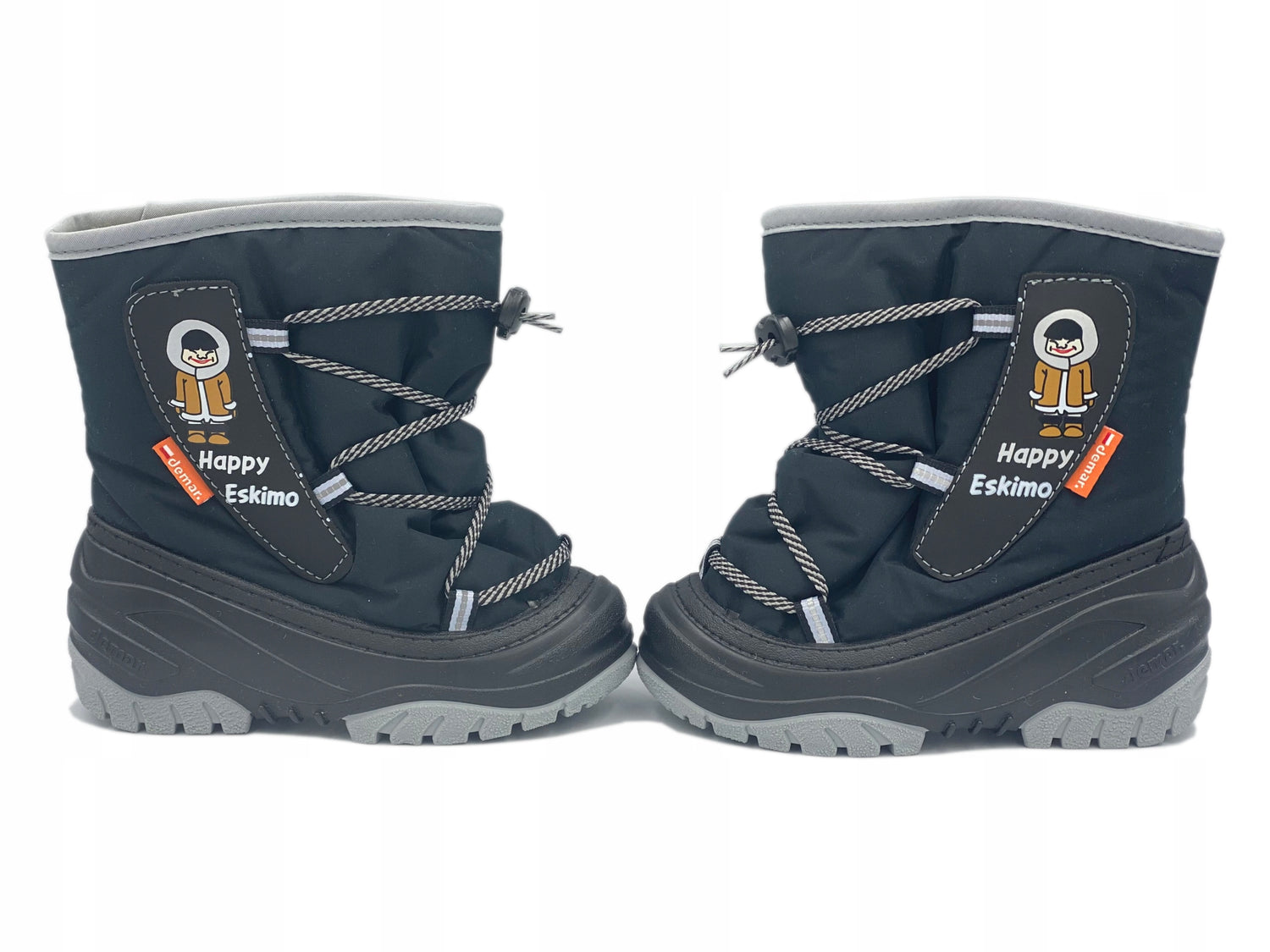 DEMAR Baby Kids Snow Winter Boots Woollen Fur - Happy Eskimo Grey