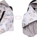 Minky hooded blanket GREY/ Wolf in the forest