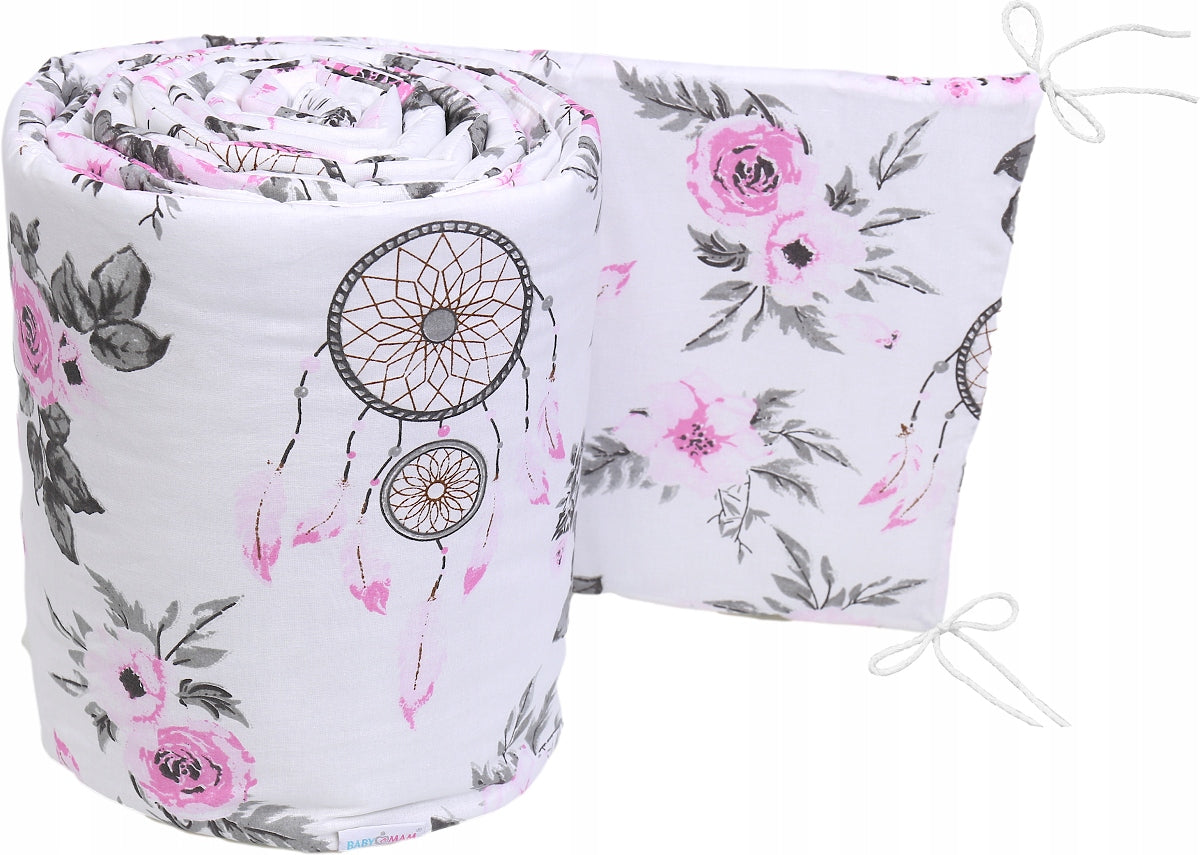 Padded Bumper To Fit Baby Cot Bed All-Round Cotton 420cm Dream Catcher