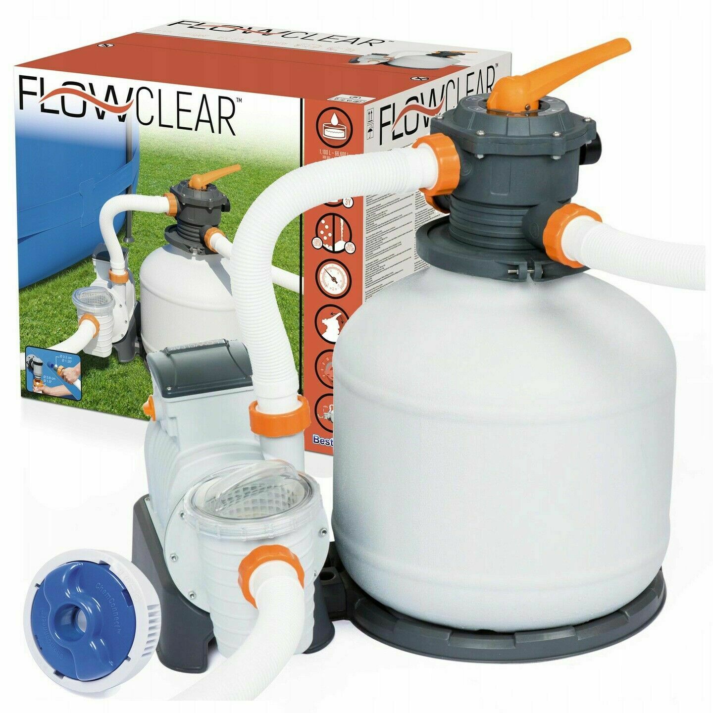 Bestway Sand Filter Pool Pump 58486 Flowclear 11355L/3000Gal