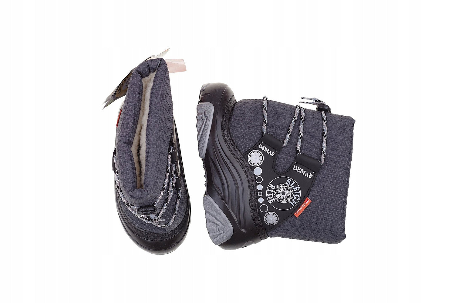 DEMAR Baby Kids Snow Winter Boots Woollen Fur - Grey