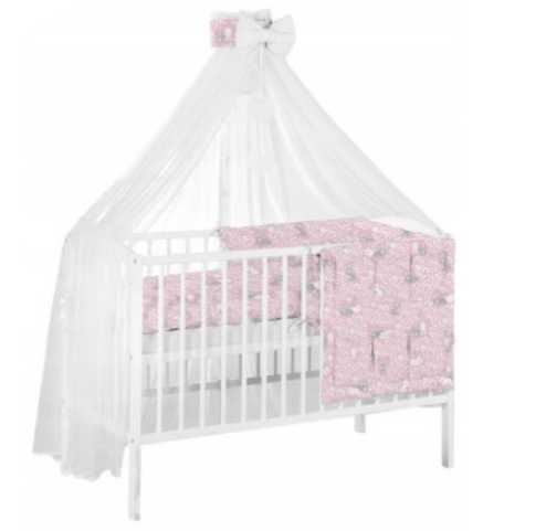 10Pc Bedding Set Bunny Pink Bumper Pillow Duvet Sheet Fit Cot 120x60cm