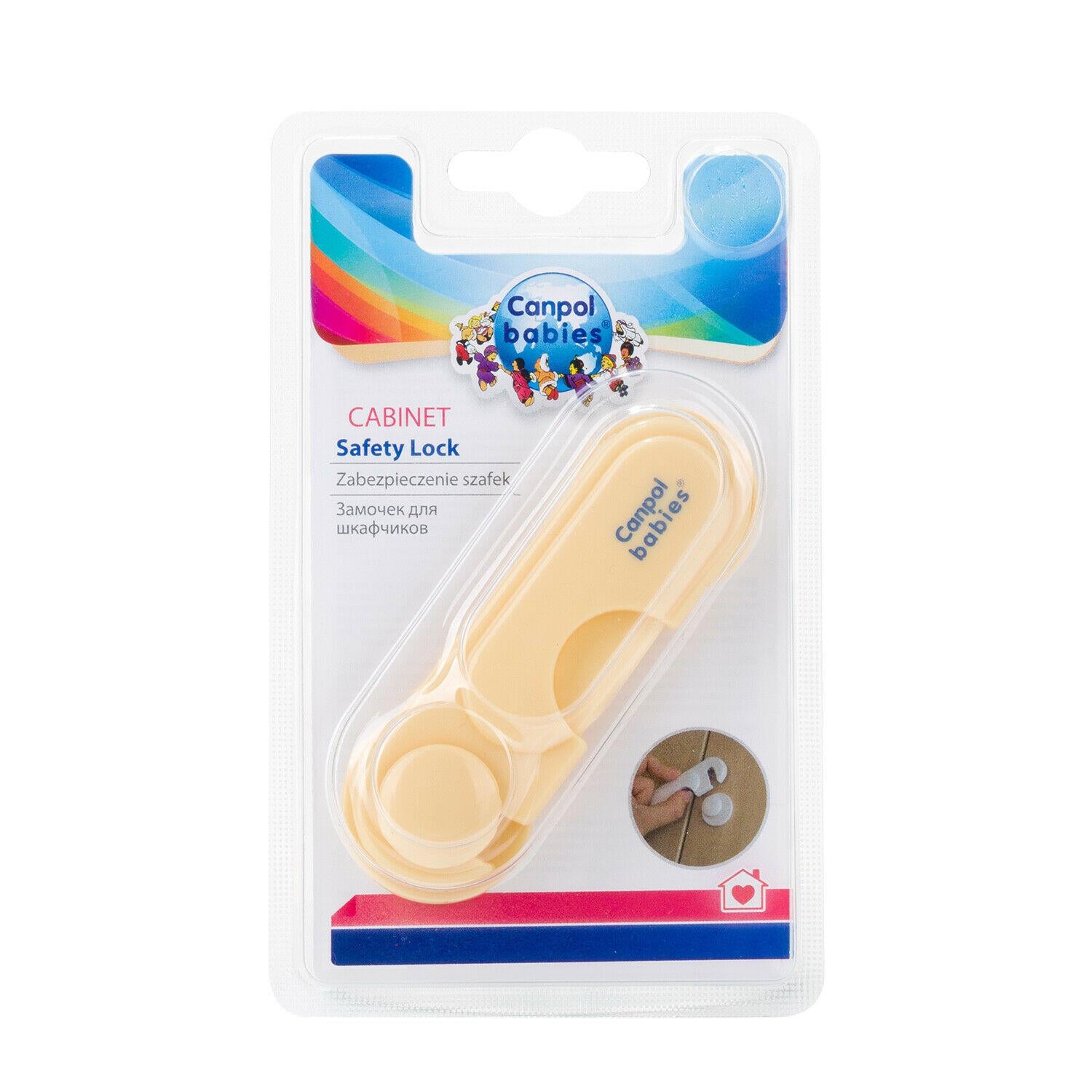 Safety Lock Canpol Adhesive Child Baby Cabinet Door Fridge Drawer Cupboard Cream