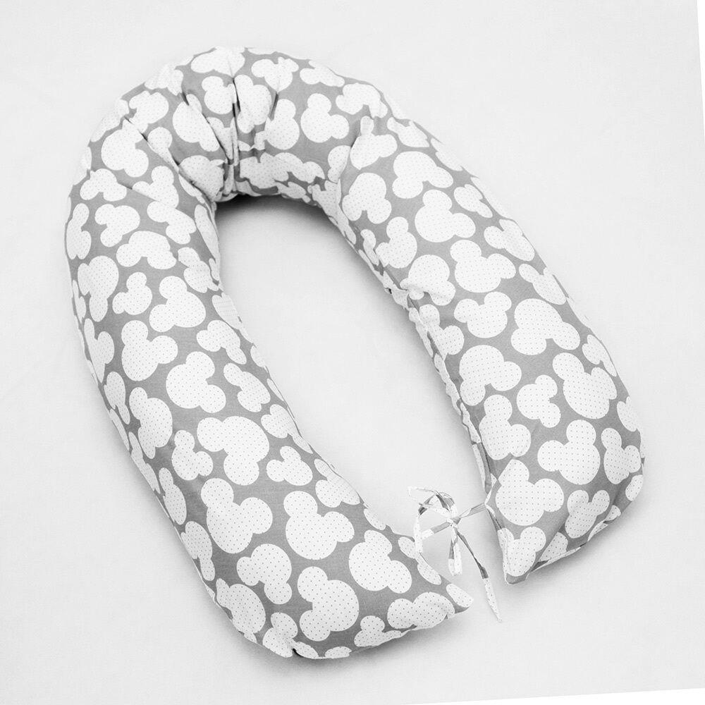 Large Brestfeeding Pillow Cover Baby Pregnancy Maternity 170cm Mouse Grey - MyHappy Baby