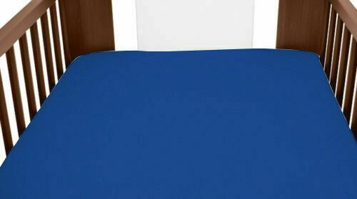 Terry Towelling Fitted Sheet 120x60 Nursery Baby Cot/ Cotbed/ Frotte Dark blue