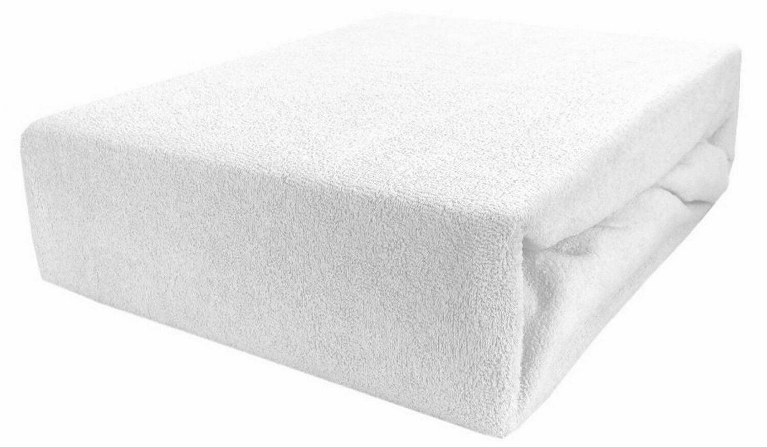 Terry Towelling Fitted Sheet 140X70 Nursery Baby Fit Cot Bed Frotte White