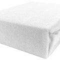 Terry Towelling Fitted Sheet 140X70 Nursery Baby Fit Cot Bed Frotte White