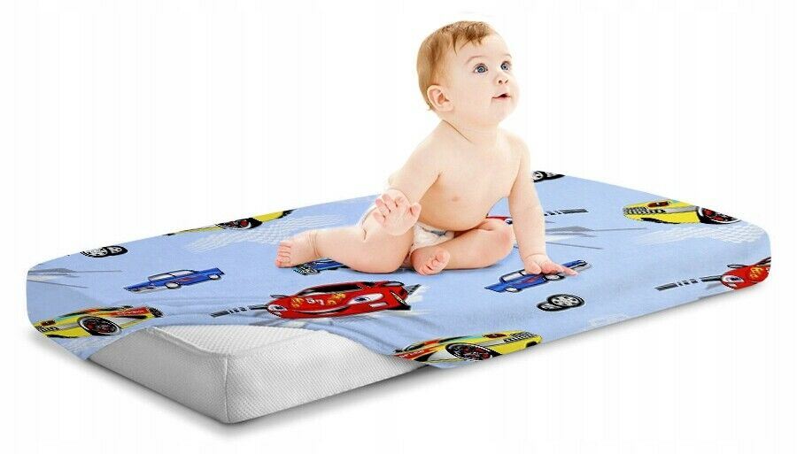 100% cotton fitted sheet printed design for baby crib 90x40cm Cars - MyHappy Baby