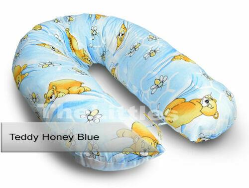 Large Brestfeeding Pillow Cover Baby Pregnancy 170cm Teddy Honey Blue
