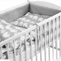 Baby 6Pc Bedding Set Pillow Duvet Bumper Fit Cot 120X60 Dimple Grey / Grey Elephants