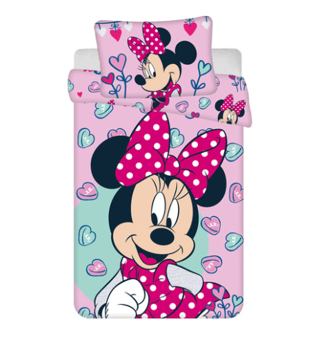 2pcs baby luxury duvet cover bedding set Reversible cotton Disney Minnie Pink