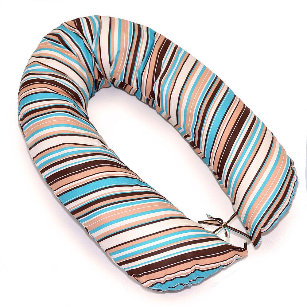 Large Breastfeeding Pillow Cover Baby Pregnancy Maternity 170cm Brown Stripes