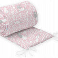 Padded Baby Bumper To Fit Cot 120x60 All Around 100% Cotton 360cm Bumper Bunny Pink