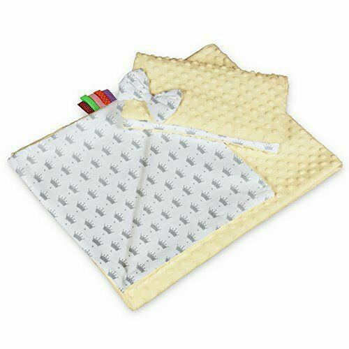 Warm Baby Blanket Dimple Cotton Quilt Pillow Double Sided 100X75cm Cream - Royal