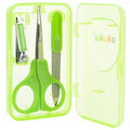 Manicure Set Akuku Baby Child Scissors Clipper Nail File Elegant Case Green