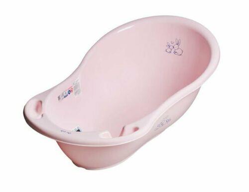 Baby bathtub with drainage hole and plug for bathing TEGA BABY - Bunny pink