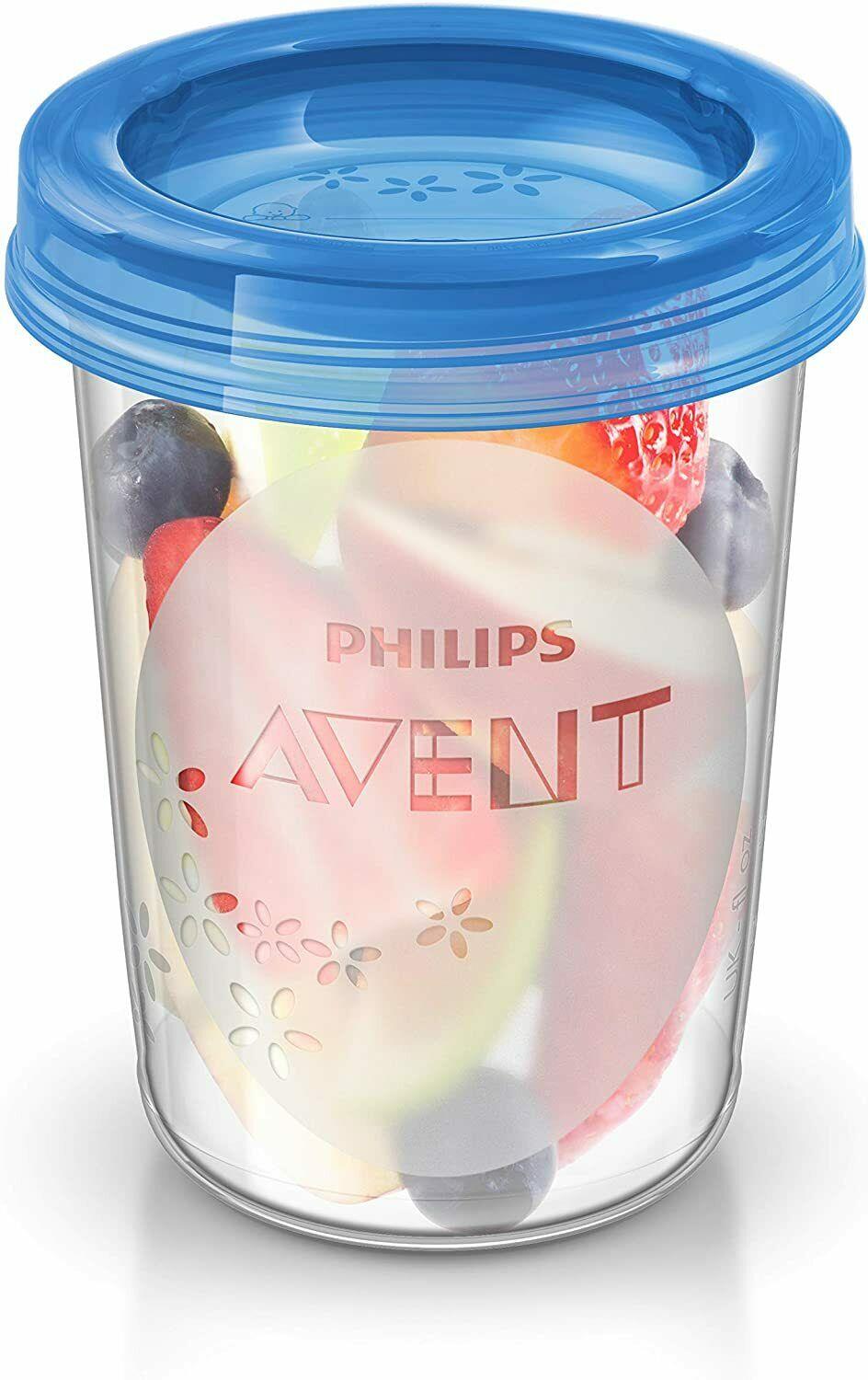 Philips Avent Baby Food Storage Cups, Blue, 180/240 Ml, Pack Of 20