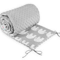 Baby dimple padded bumper nursery protection fit cot bed 190cm Grey / Grey elephants