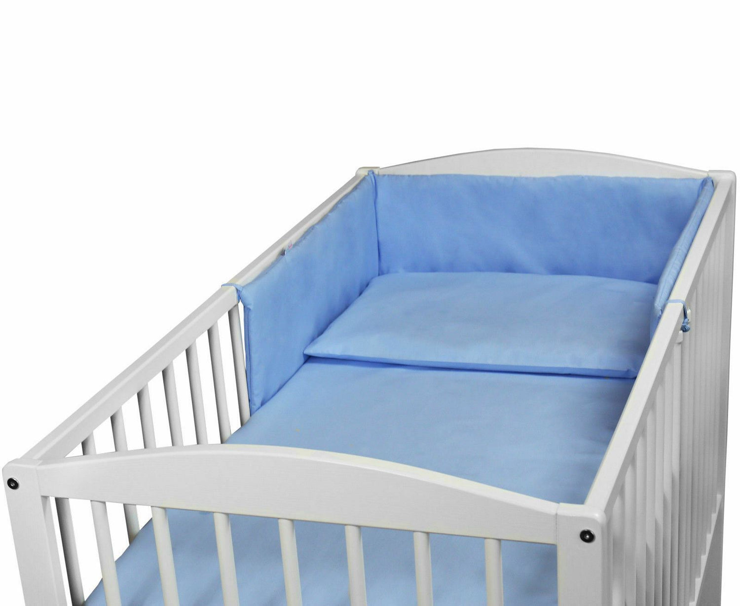 Baby 5Pc Bedding Set Pillow Duvet Bumper Fit Cotbed 140x70cm Blue