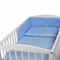 Baby 5Pc Bedding Set Pillow Duvet Bumper Fit Cotbed 140x70cm Blue