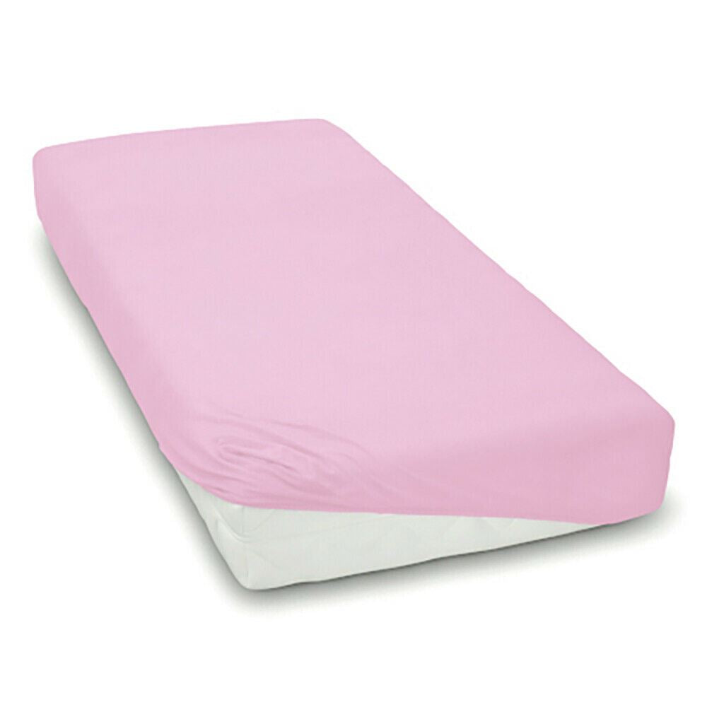 Super Soft Fitted Sheet Jersey Stretchy Cotton Fit Crib/Cradle 90X40 Pink