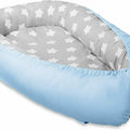 Baby Soft Cocoon Infant Reversible Sleep Nest Blue/ Big White Stars
