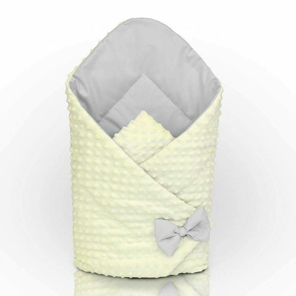 Baby Swaddle Wrap Newborn Dimple Cotton Infant Bedding Cream/ Grey