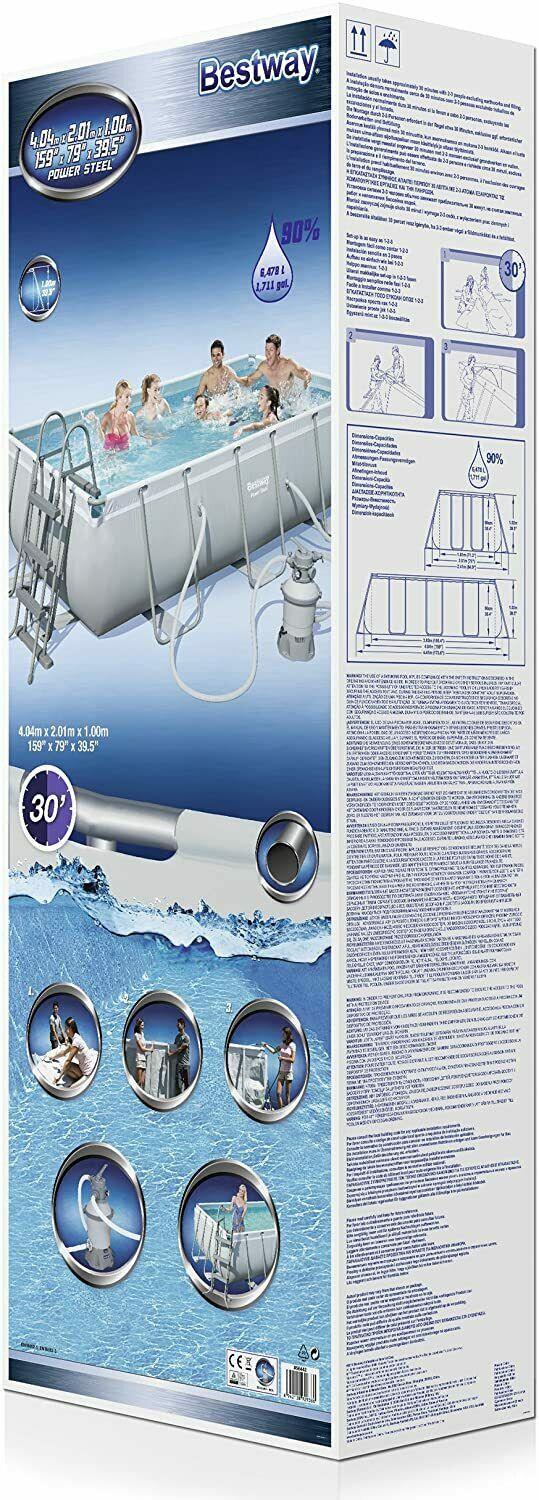 Bestway Swimmimg Pool Rectangular 404X201X100cm Sand Filter Pump + Accessories!!