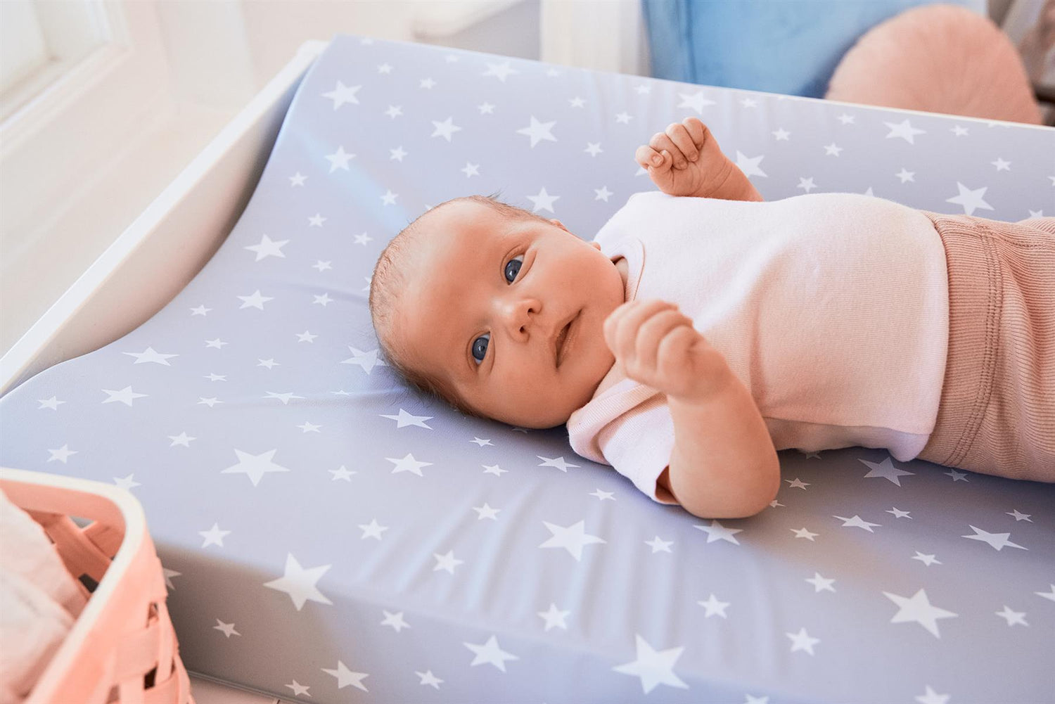 Baby Changing Mat Padded Soft Base 70x50cm Waterproof Raised Edges Milky Way
