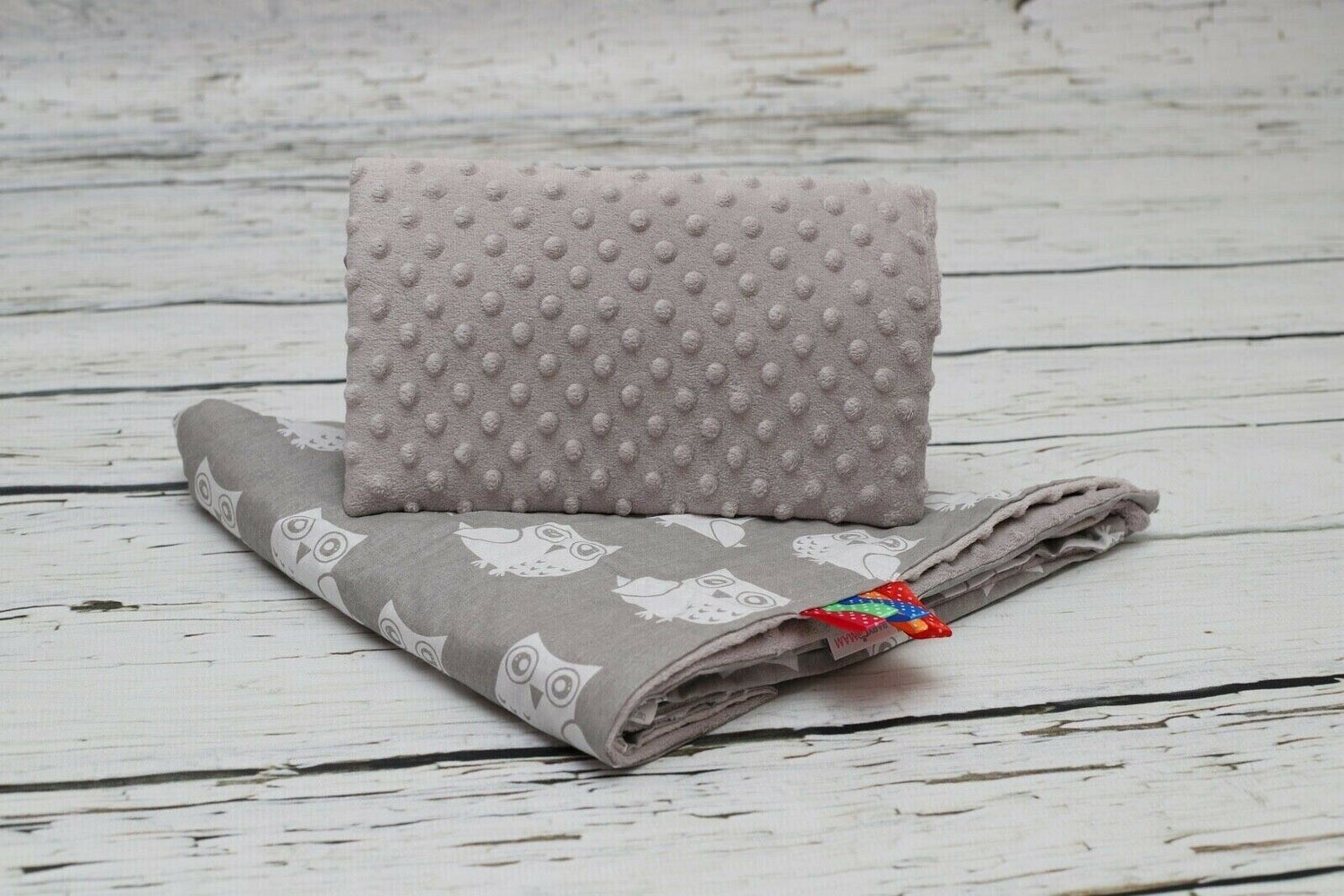Warm Baby Blanket Dimple Quilt Pillow 100X75 Grey - Owls Grey