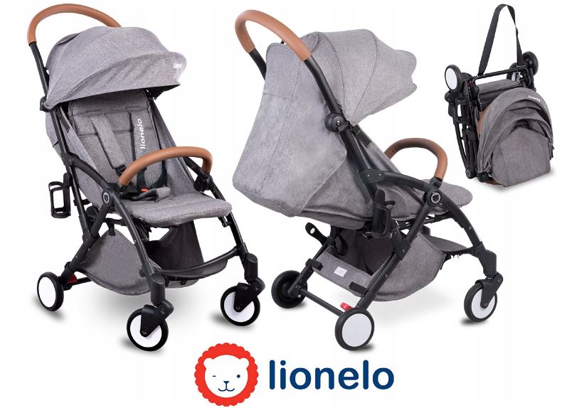 Baby Lightweight Pram Stroller Kids Buggy Pushchair Lionelo Julie Black/Grey