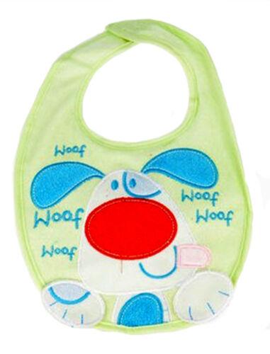 Baby Feeding Bib Fasten Soft Squeaky Terry Waterproof 20 X 16 cm Akuku Dog