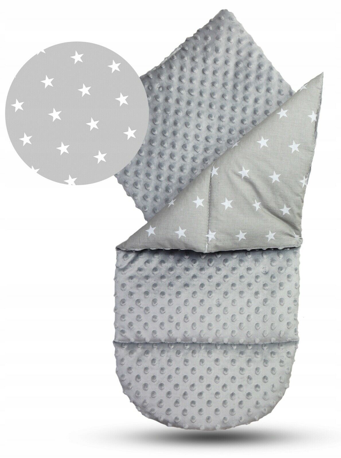 Baby 6pc Double-sided soft infant Cocoon Small stars with grey/ Grey