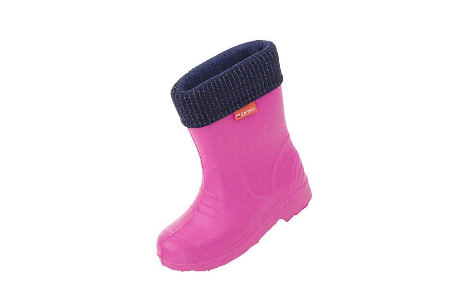Wellies Kids Rain Snow Boots Removable Inner Lining Socks Wellington Demar Pink