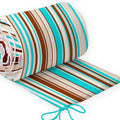 Baby Padded Bumper 100% Cotton To Fit Crib All Round 260cm Brown Stripes