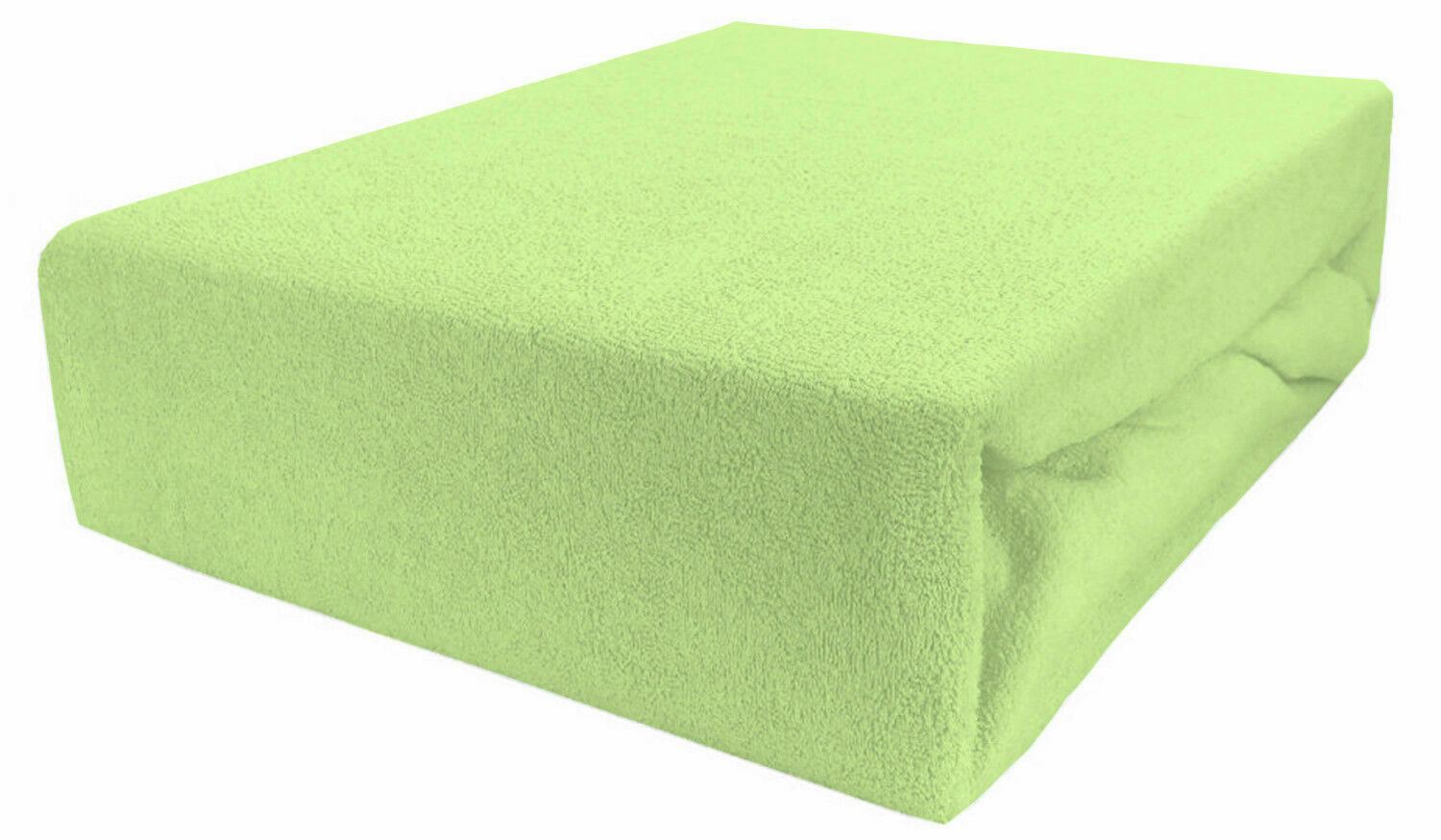 Terry Towelling Fitted Sheet 140X70 Nursery Baby Fit Cot Bed Frotte Green