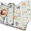 Baby 4Pc Bedding Set Pillow Duvet Quilt Fit Cotbed 140X70cm Little Indians