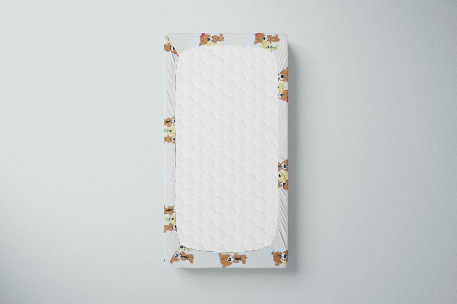 Baby Fitted Junior Bed Sheet Printed 100% Cotton Mattress 160X70cm Bears Family - MyHappy Baby