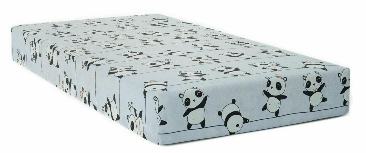 Baby Fitted Cot Bed Sheet Printed 100% Cotton Mattress 140X70cm Little Panda