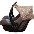 Car Seat Hood Replacement Universal Baby Cover Wind Sun Canopy Shade Waterproof - Orange And Beige Pixels