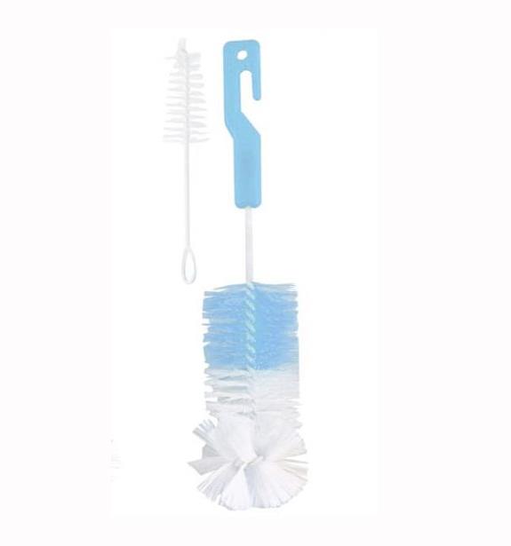 Bottle Brush 2 In 1 Canpol Baby Feeding Bottle Teat Spout Nozzle Cleaner Blue