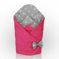 Baby Swaddle Wrap Newborn Dimple Cotton Infant Bedding Pink/ Small Stars On Gre