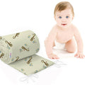 Baby Padded Bumper 100% Cotton To Fit Crib All Round 260cm Giraffe Ecru