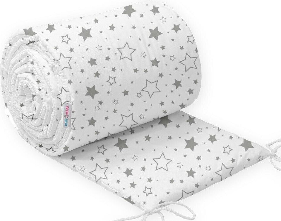 Padded baby bumper to fit cot 120x60 all around 100% cotton 360cm Bumper Milky Way