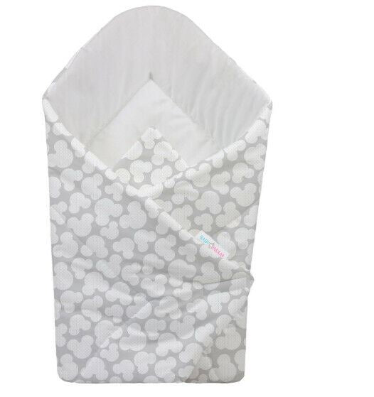 Baby Swaddle Wrap Newborn Bedding Blanket 100% Cotton Sleeping Bag Mouse Grey - MyHappy Baby