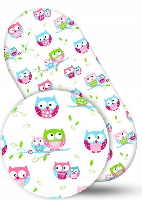 Cotton Fitted Baby Sheet Fit Moses Basket Pram 80X38cm Owls White