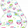 Cotton Fitted Baby Sheet Fit Moses Basket Pram 80X38cm Owls White