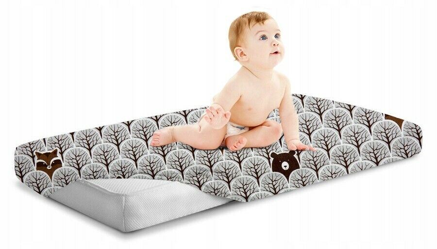 Baby Fitted Junior Bed Sheet Printed 100% Cotton Mattress 160X70cm Fox In Forest Grey
