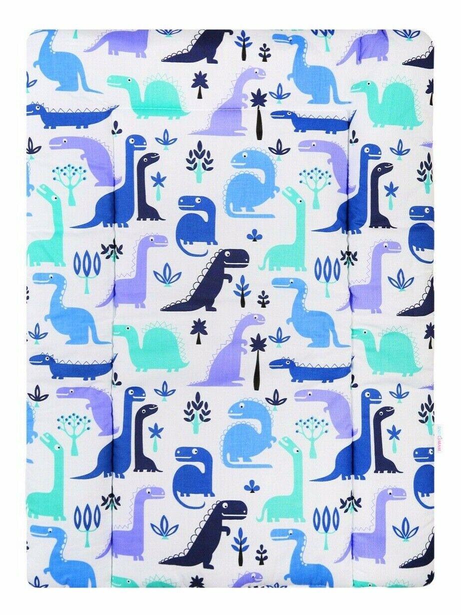 Baby 100% cotton changing mat child toddler Dinosaurs Blue